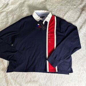 tommy hilfiger long sleeve Ruby Polo Navy Blue Red